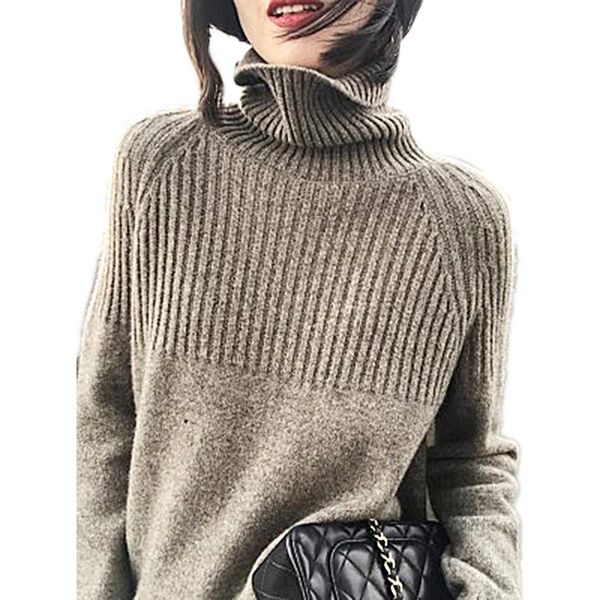 

women's sweaters sweater women turtleneck pullovers solid stretch striped korean knit plus size harajuku fall 2021 winter clothes beige, White;black