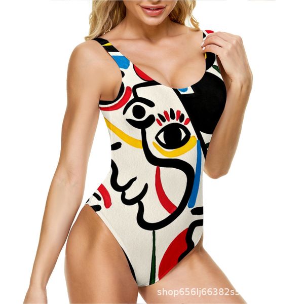 

2021 3d printed swimsuits for women, White;black