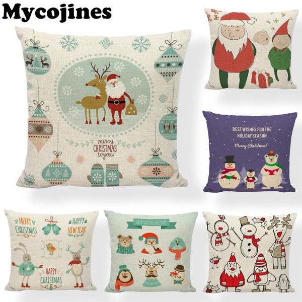 

fashion purple background christmas pillowcase gift snowman deer santa dormitory office decoration cushion cover cushion/decorative pillow