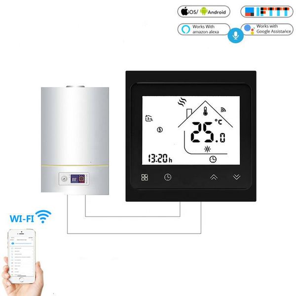 

smart home control bht-002 tuya wifi gas boiler thermostat 3a temperature app remote for water/gas work with alexa google