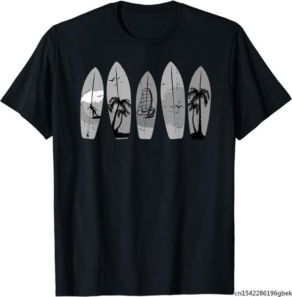 

men's t-shirts hawaii surfing surfboard t-shirt, White;black