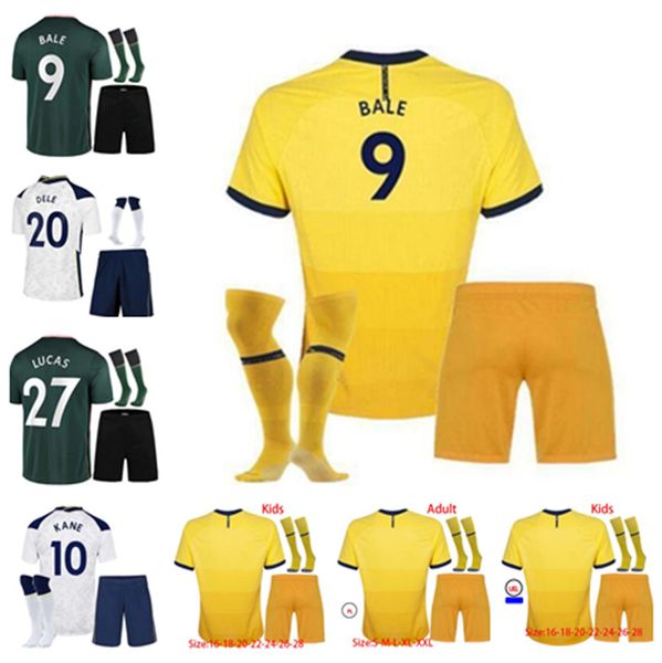 

soccer jersey 20/21+ children's suitson kane dele bale lucas ndombele lamela dier fsfef 2021 home away kids kit high-quality football s, Black;yellow