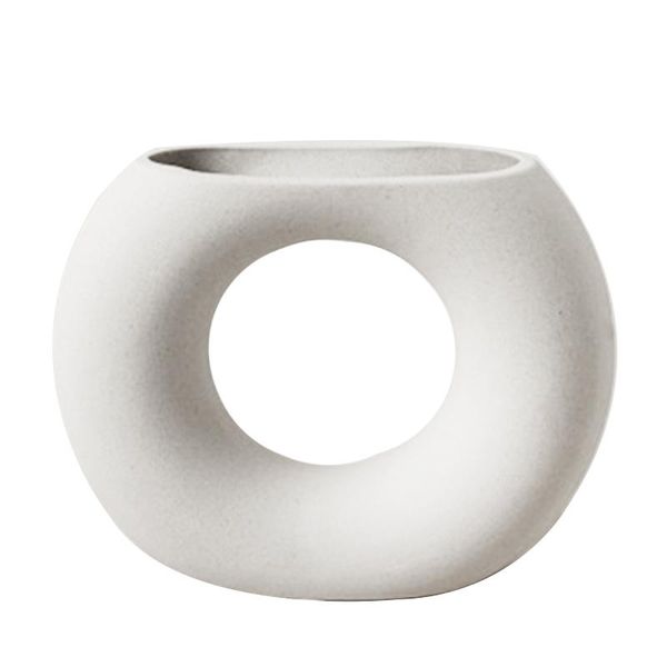 

geometric ceramic vase home ornaments flower pot dried arrangement living room creative decor,white novelty items