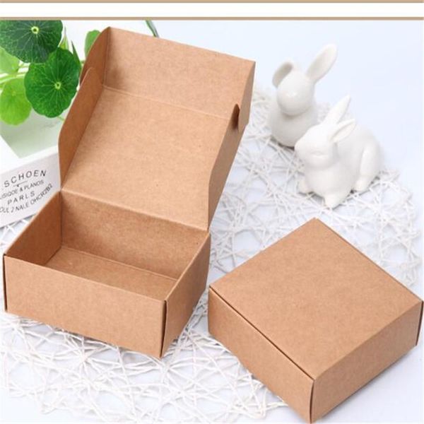 

gift wrap 50pcs small jewelry box brown kraft paper cardboard for packaging diy craft mini handmade soap