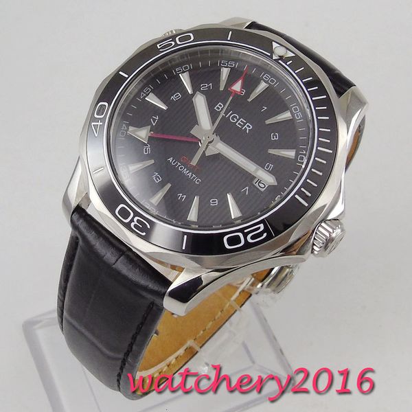 

41mm lighter black marker plate ceramic seal sapphire glass date gmt luxe automatic clockwork gentlemen watch, Slivery;brown