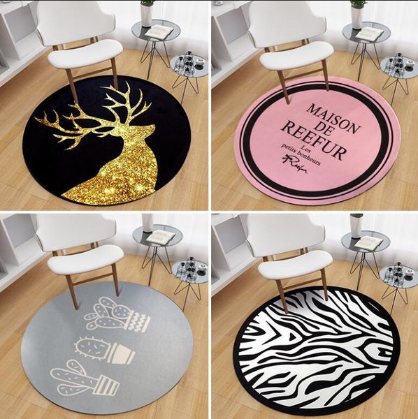 

carpets ins nordic round carpet rug door mat for living room area bedroom anti-slip floor xmas elk tapete home textile