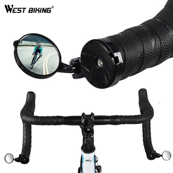 

bike groupsets west biking rearview mirror rotatable bicycle handlebar end back eyes rear safety grip mirrors for cycling tool free