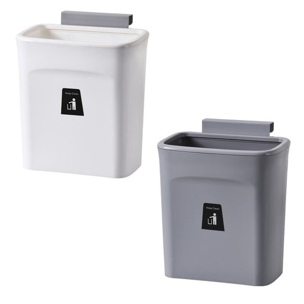 

storage bags 9l wall mounted trash can bin with lid waste kitchen cabinet door hanging garbage car recycle dustbin rubbish