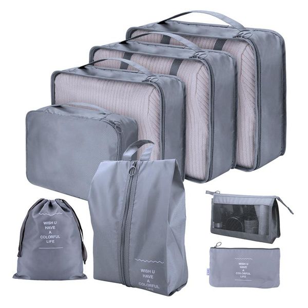 

storage bags 6/8pcs waterproof travel bag clothes shoe luggage organizer quilt blanket suitcase tidy pouch packing cube