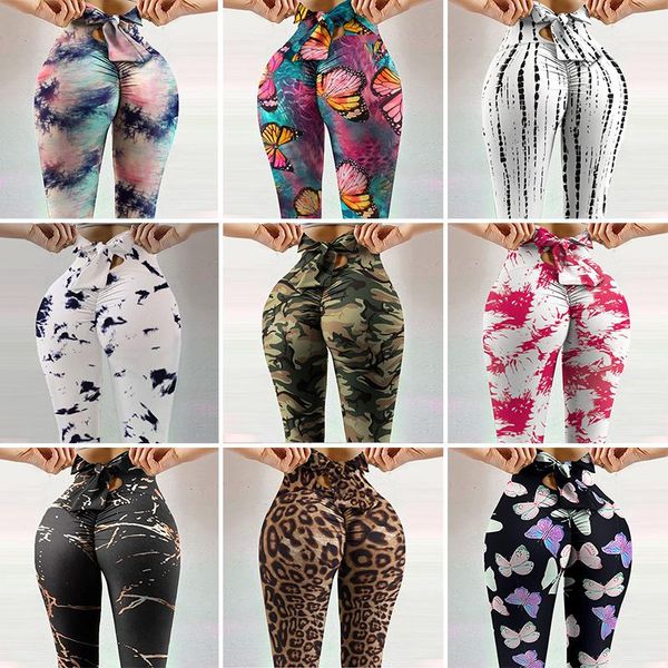 

yoga outfit butterfly pants women high waist scrunch booty leggings floral print gym fitness clothing s-3xl