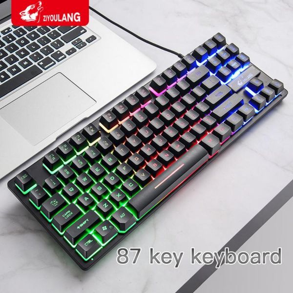 

seven-color backlit keyboard 87 keys e-sports game mechanical for gamer pc / lapgaming drop keyboards