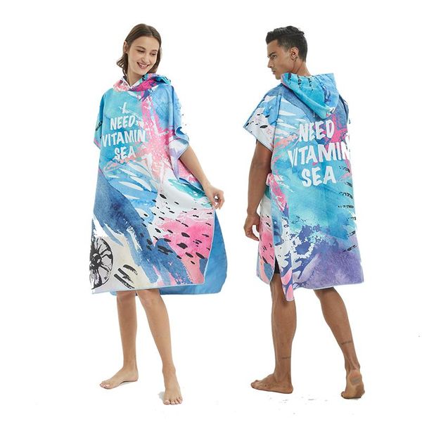 

towel quick dry microfier wetsuit changing robe poncho for beach pool swim,