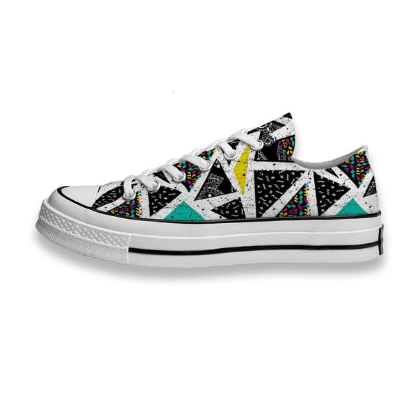 

custom printed shoes triangle geometric sneakers low mens womens skateboard sport footwear diy trainers canvas casual shoe hxiq