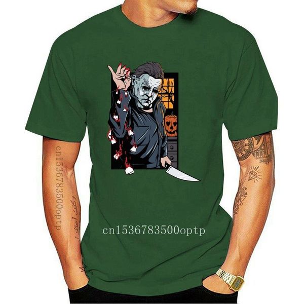 T-shirt da uomo Divertente Slasher Horror Halloween Michael Myers As Salt Bae T-shirt bianca Homme T-shirt personalizzata