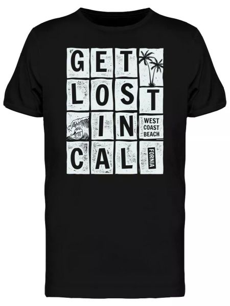 

get lost in california men's tee -image by shutterstock, White;black