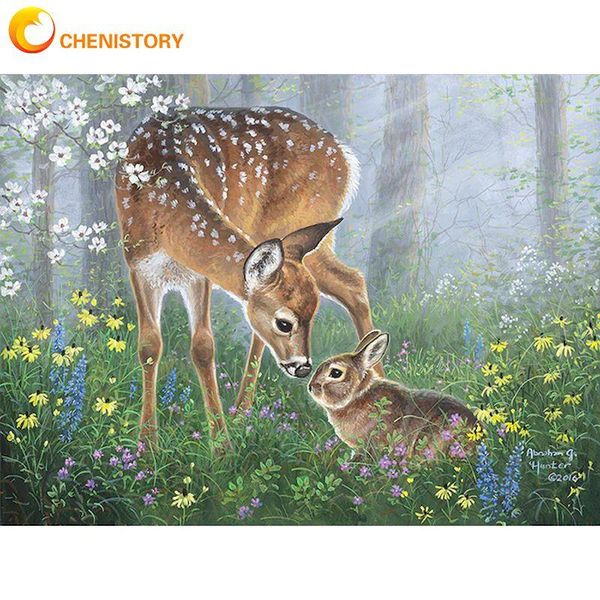 

paintings chenistory painting by numbers kits for beginner deer and animal oil paints unique gift framed acrylic home ar