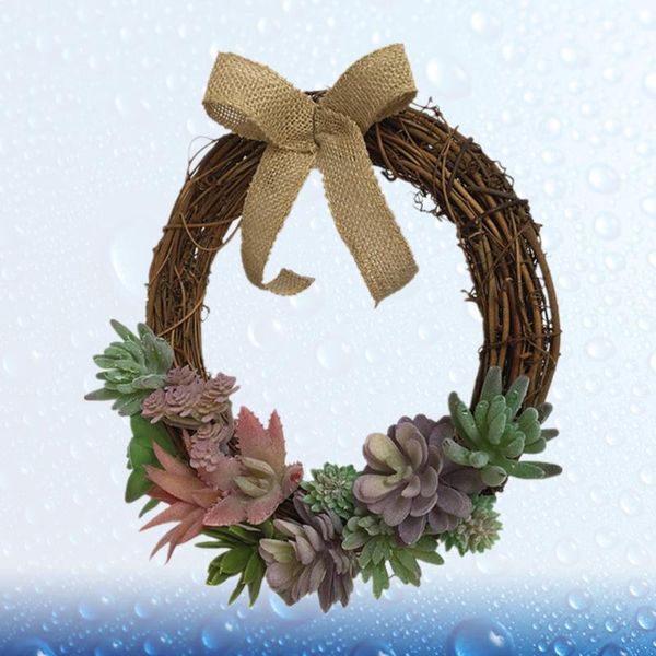 

decorative flowers & wreaths 1pc simulated succulents wreath garland door wall ornament household adornment for home (colorful)