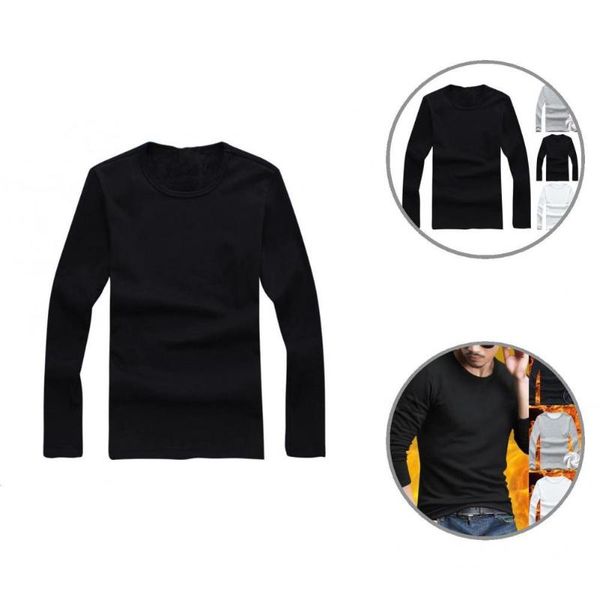 

men's casual shirts thermal great fade-less winter base shirt skin-friendly male slim for home, White;black