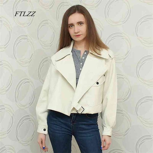 

loose lady red black white faux leather coat jacket biker motorcycle women punk autumn winter 210430