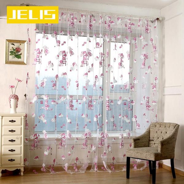 

curtain & drapes children bear pattern sheer curtains for bedroom living room tulle door shade window treatment blinds panel home decor