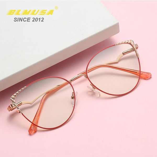 

sunglasses bl,musa cat eye optical glasses fashion metal computer personality blue light blocking eyewear prescription, White;black