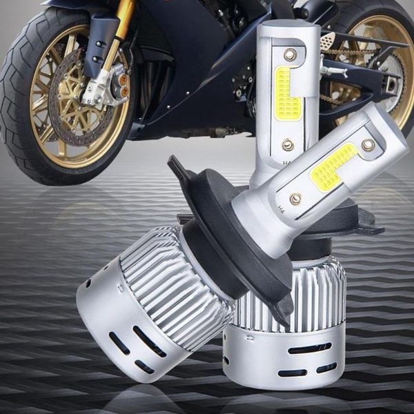 

car headlights 1pair h4 led motorcycle headlight bulb hs1 moto scooter light hi/lo 6000k motor bike headlamp dc 12v