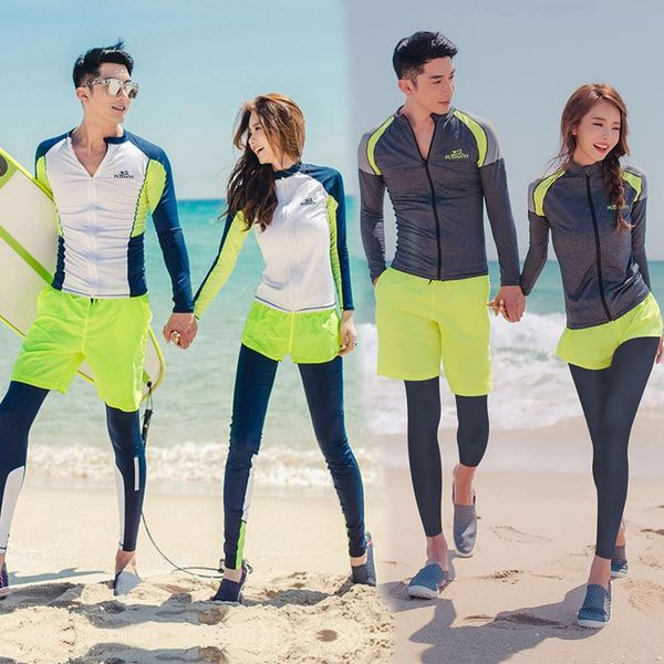 

swim wear diving suit women's long-sleeved split sunscreen snorkeling swimsuit couple quick-dry surfing men's trousers