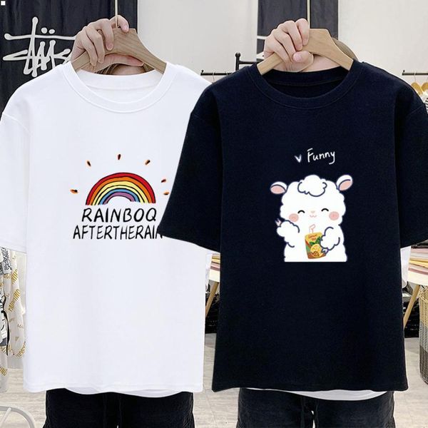

fitness designers t shirts tee dress male crop plus size camisas de hombre female women clothing round collar t-shirt femme tshirt hip hop c, White