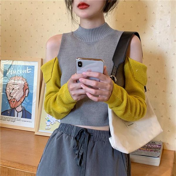 

women's sweaters women autumn winter korean off shoulder elastic slim pullover knitted sweater jumper soft warm pull femme, White;black