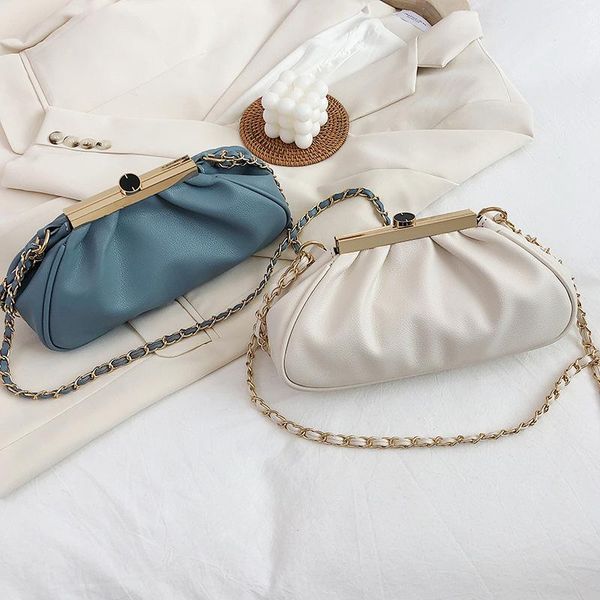 

luxury 2021 summer fashion ladies western style one-shoulder fold bag high-quality leather brand designer chain messenger totes