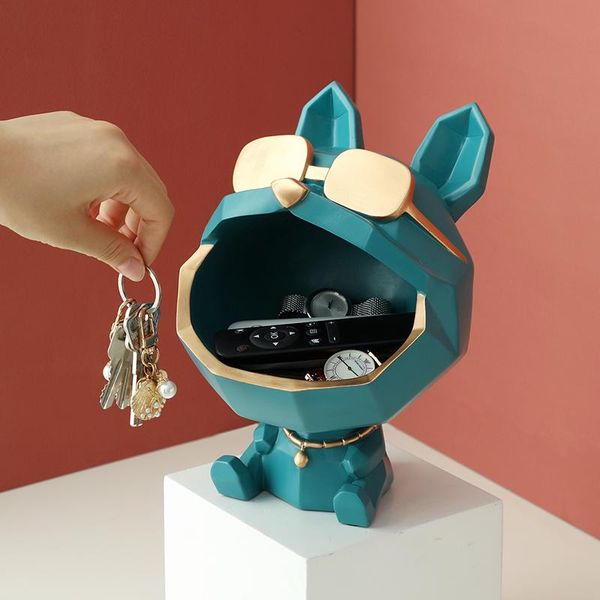 

resin french dog fighting key storage box creative living room deskdecoration