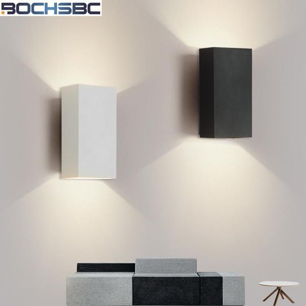 

wall lamp nordic simple led mounted stairs light modern sconce lustre rectangle bedroom bedside black white