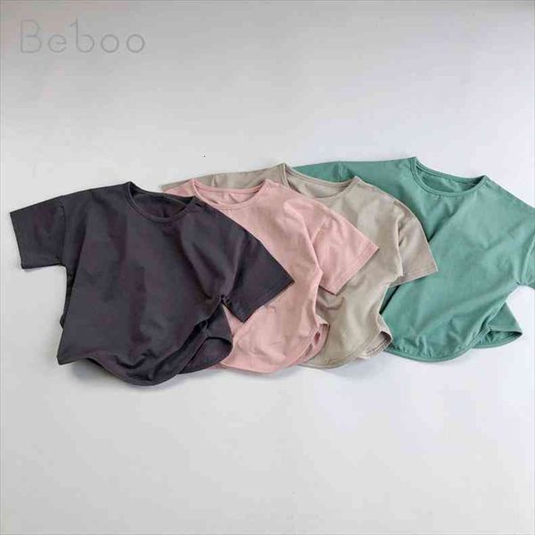 

children short sleeve t shirt summer korean style simple clothes for boys and girls comfortable o neck infants 2 6, Blue