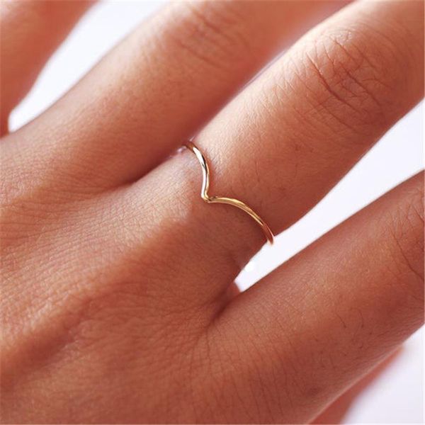 

cluster rings 14k gold filled knuckle boho jewelry anillos mujer bague femme minimalism anelli donna aneis v ring for women, Golden;silver