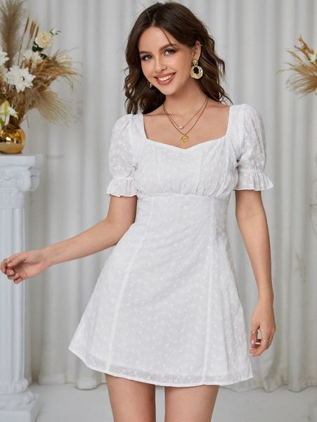 

puff sleeve ruched bust schiffy dress g1xn#, Black;gray