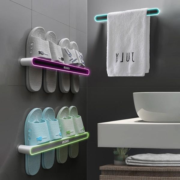 

towel racks wall-mounted rack shoes storage shelf organizer for kitchen punching household bathroom accessories hook