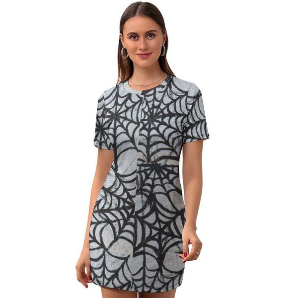 

casual dresses halloween dress short sleeve spandex girl bodycon party fashion comfortable printed one-piece, Black;gray