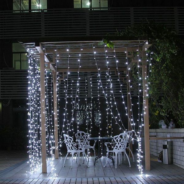 Strings 3Mx3M 300leds Fairy String Icicle Led Curtain Light 300bulbs Natale Natale Matrimonio Garden Party Decor 220V 12 fili-5 colori