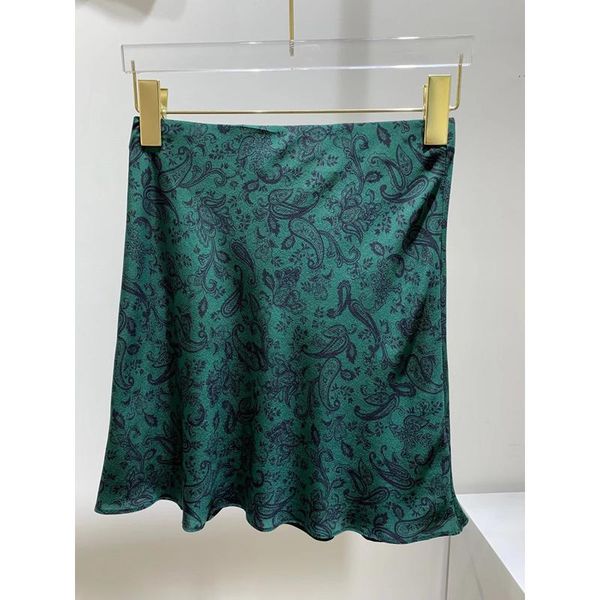 

skirts 2.23 print pattern silk mini trumpet skirt female, Black