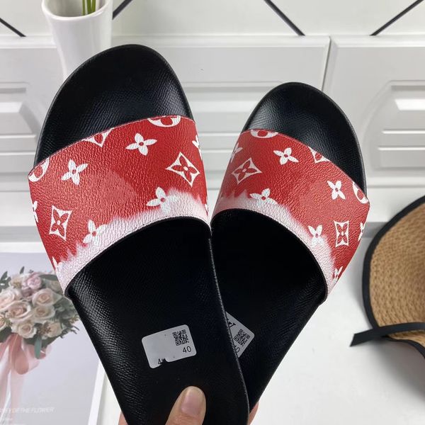 

2021 designer woman man slippers slides gear bottoms flips flops women men luxury sandals fashion causal flip flop size 35-45 with box, Black