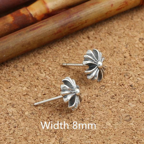 

personalized 925 sterling silver handmade cross stud earrings american european style antique vintage punk gothic designer luxury jewelry ac, Golden;silver