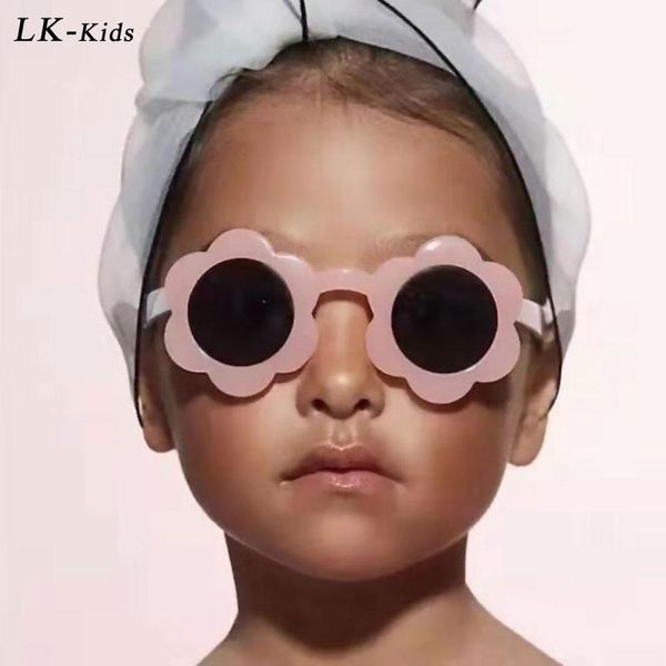 

sunglasses longkeeper 2021 vintage kids round children pink shades baby fashion cute flower sun glasses boys girls eyewear, Blue