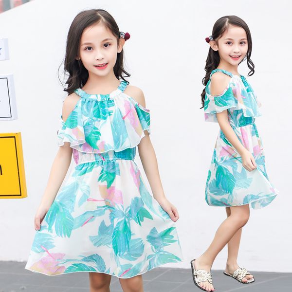 

girls dress bohemia style dresses girls sleeveless floral dress for adolescents kids girls clothes teen 5 6 7 8 9 10 12 years, Red;yellow
