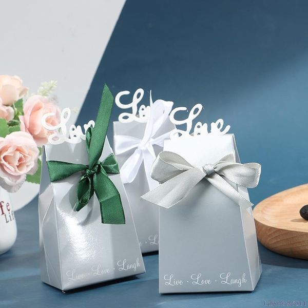 

gift wrap 50pcs/lot green paper candy boxes bags wedding box baby shower favors part