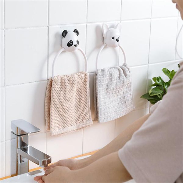 

bathroom storage & organization cartoon no trace towel bars punch rack household hook ring children wipe shelf