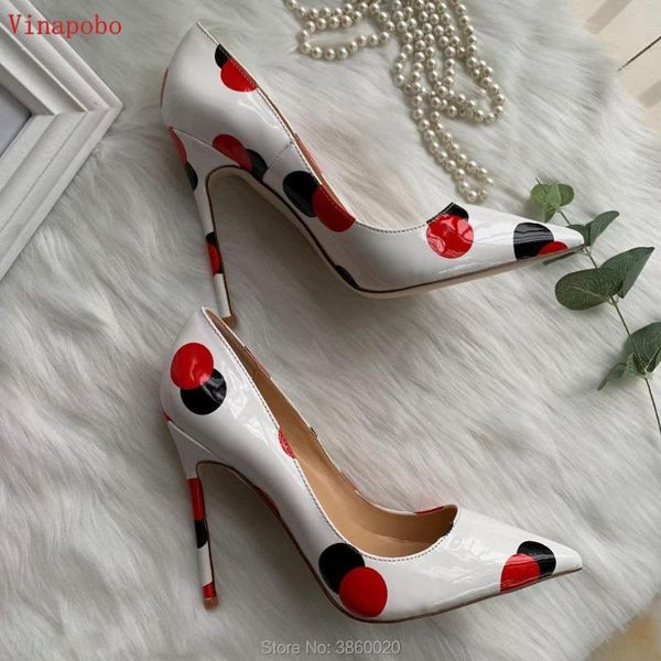 

dress shoes vinapobo women pumps red dot patent leather high heels woman for wedding party stiletto pointed toe  12cm, Black
