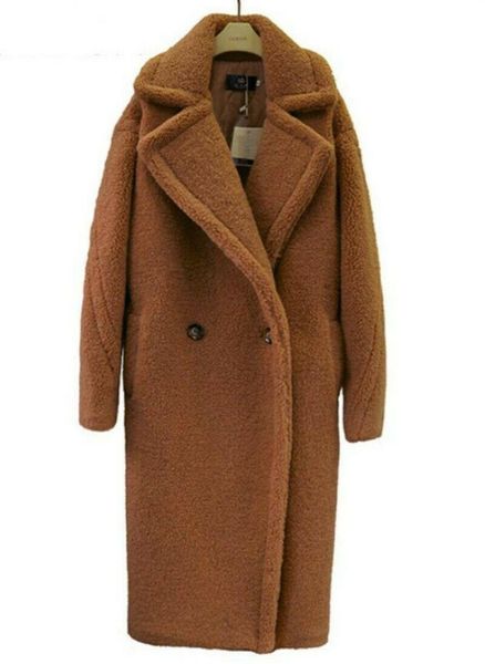 

women's wool & blends 2021 fashion cashmere blend coat long parka trench winter outwear, Black
