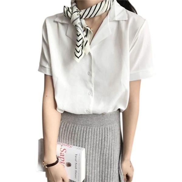

fashion long sleeve shirt casual blouse loose women blouses women's & shirts, White
