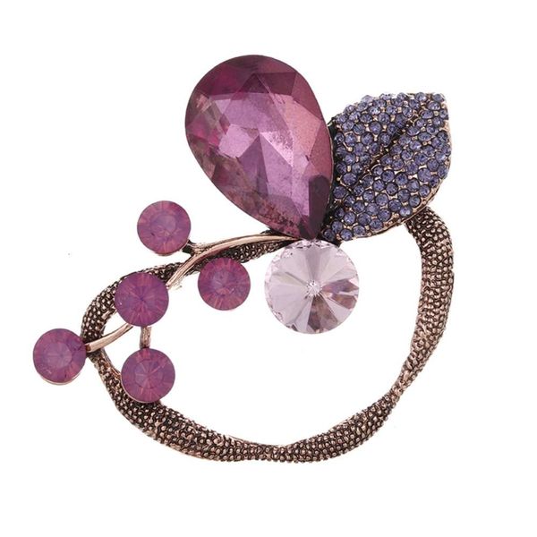 

flower lady high grade crystal diamond plant brooch, Gray