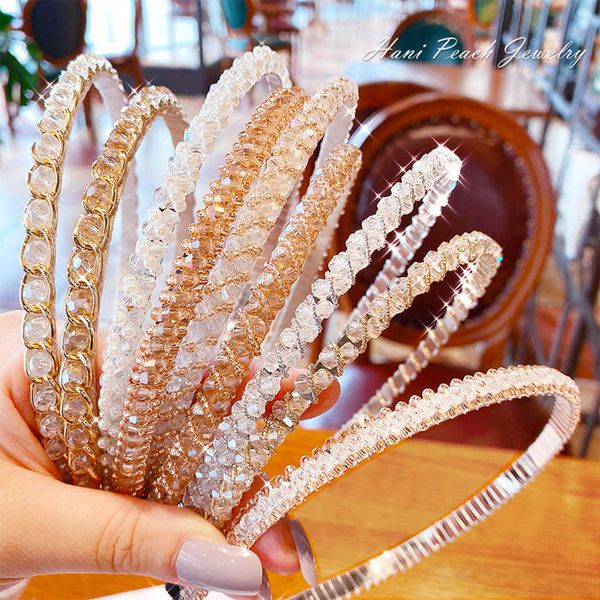 

girls hair accessories sticks kids headbands teenage childrens pearl sweet crystal rhinestone summer fashion headband princess head bands b7, Slivery;white